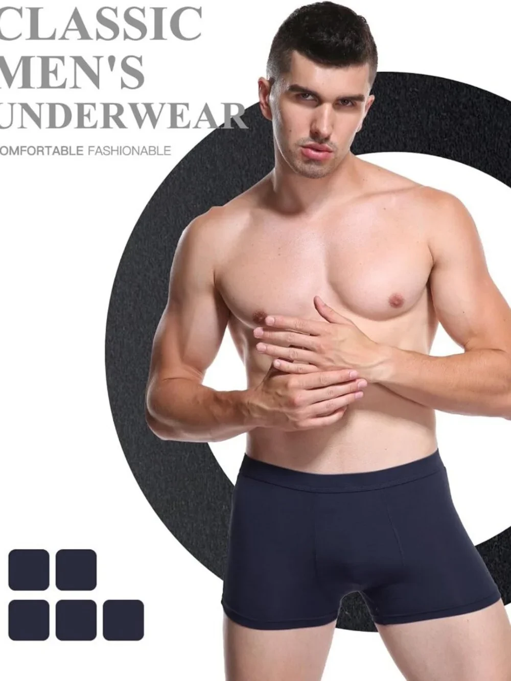 Soft Bamboo Viscose Men's Boxer Briefs - Stretch Trunks Pack for Comfort & Fit